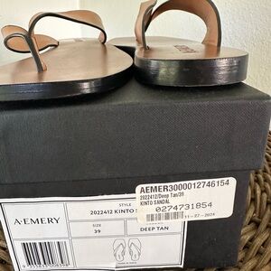 A.Emery Tan Kinto Leather Sandals